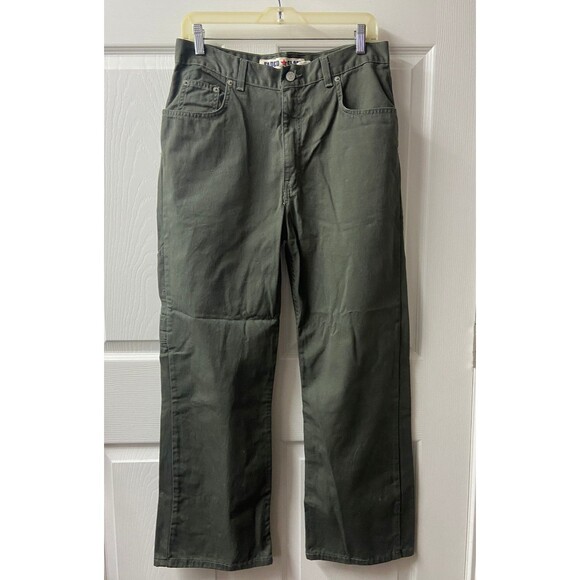 Vintage Faded Glory Mom Jeans Womens 12 Petite Army Green High Rise Straight - Picture 1 of 7